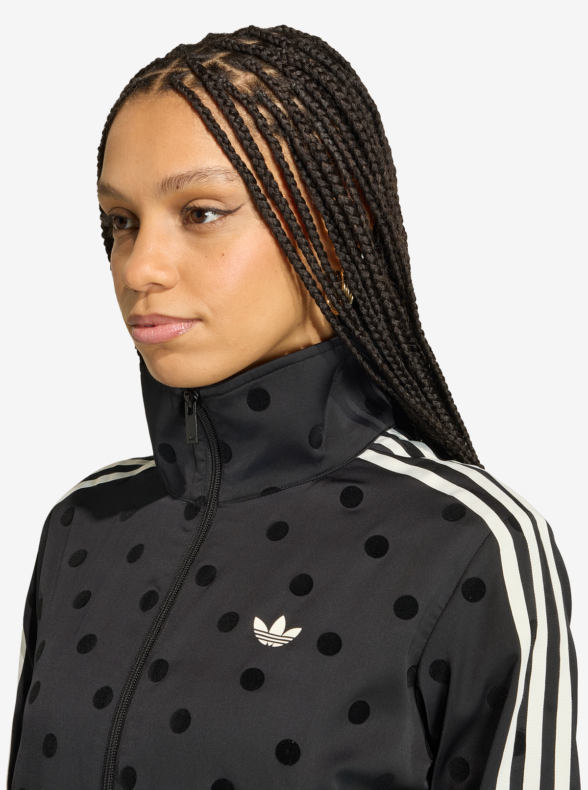 Satin Polka Dot Track Top