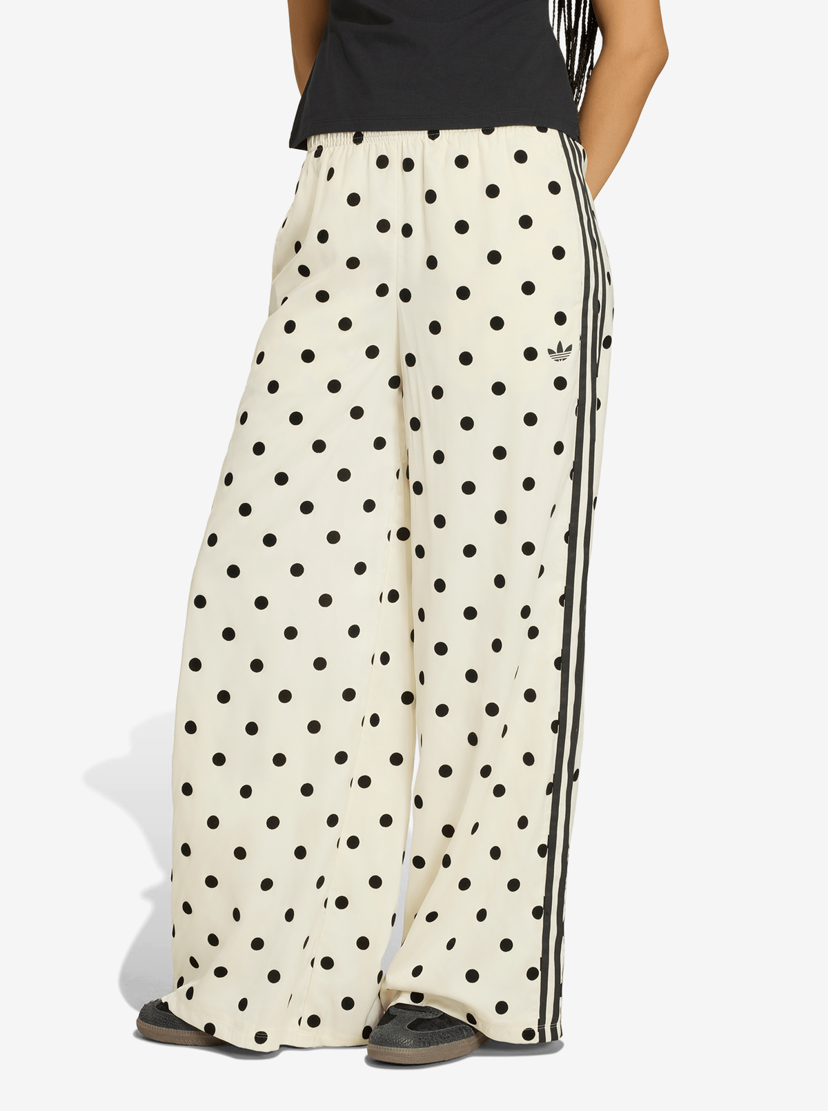Satin Polka Dots Wide Leg Pant