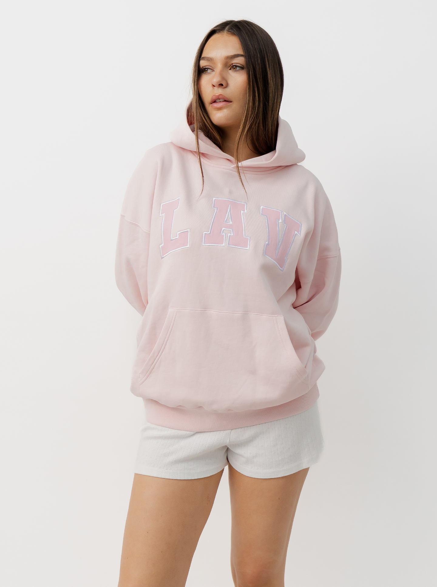 Applique Hoodie in Rose