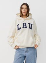 Applique Hoodie in Vanilla