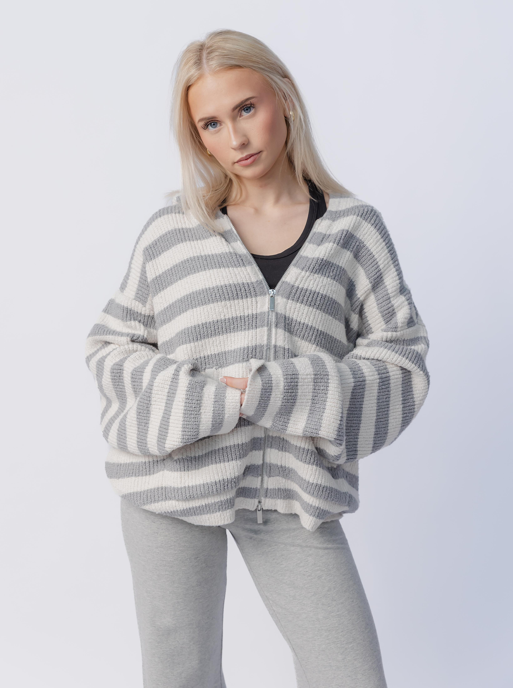 Stripe Knit Hoodie