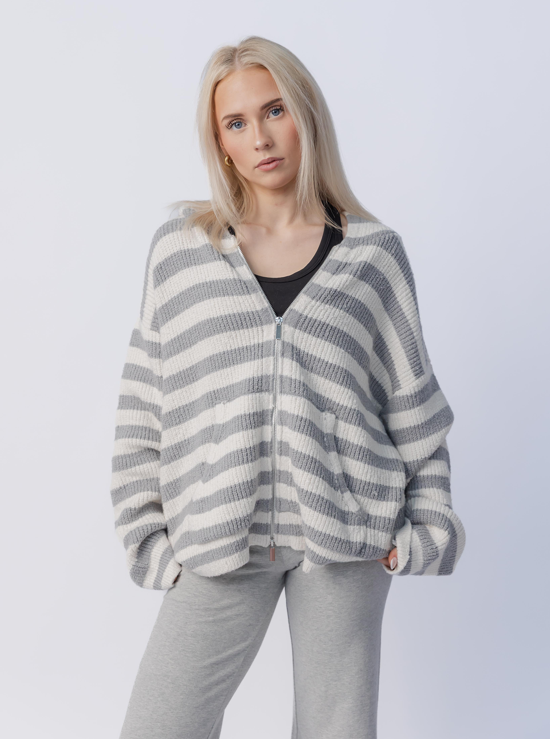 Stripe Knit Hoodie