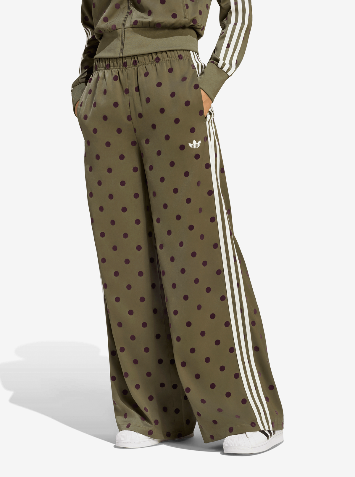 Satin Polka Dots Wide Leg Pant