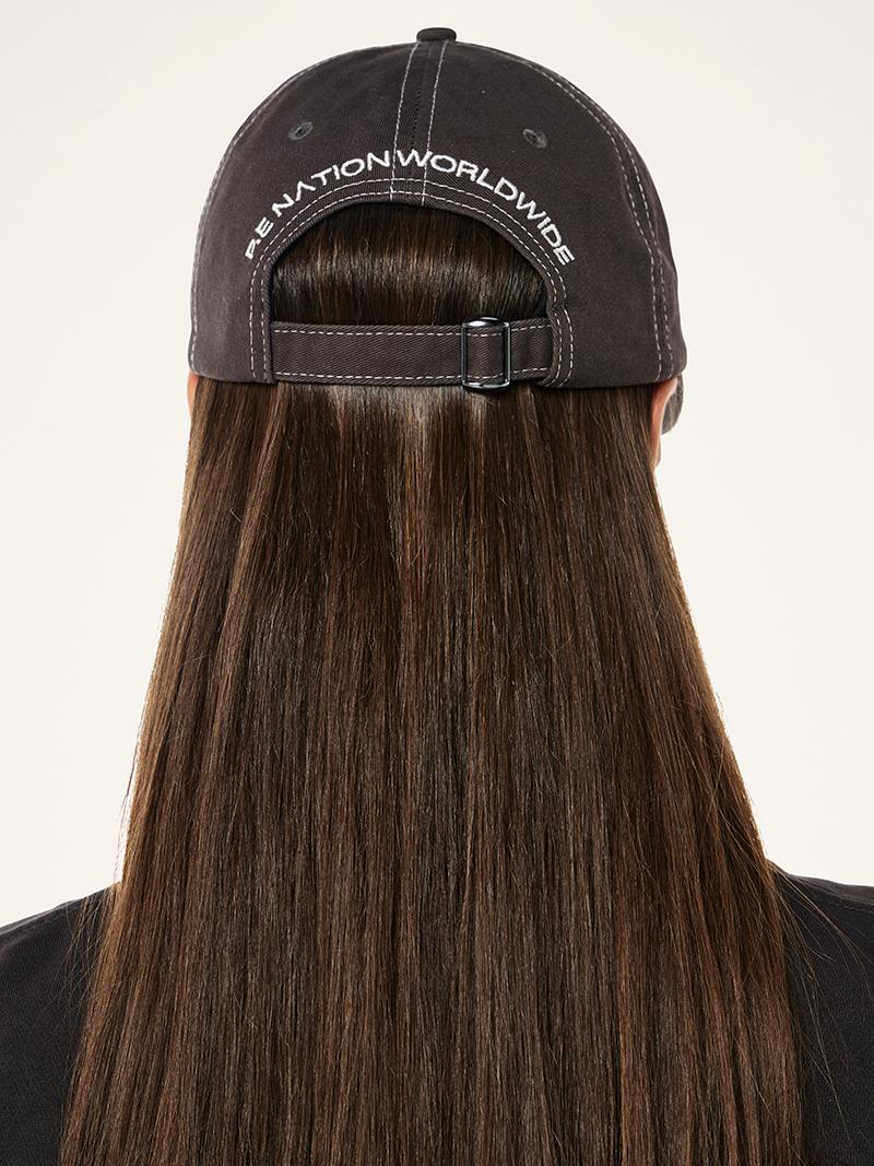 Monogram Cap in Washed Liquorice