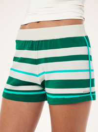 Retreat Stripe Knit Short in College Green