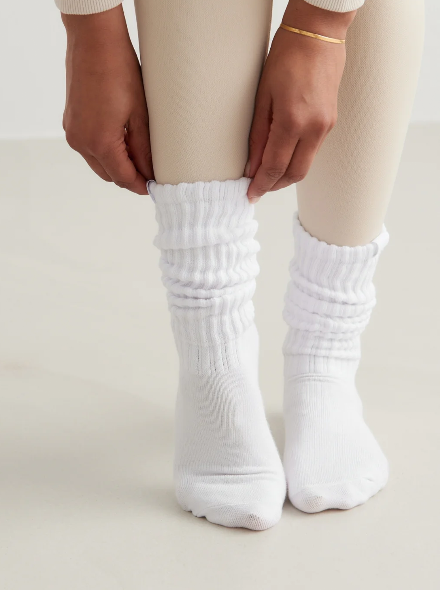 White Slouch Sock