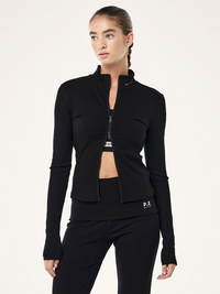 Social Club Zip Jacket in Black