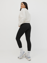 Ribbed Crew in White Cream