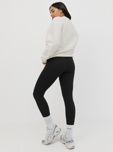 Ribbed Crew In White Cream