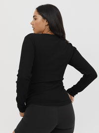 Everyday Rib Long Sleeve in Black