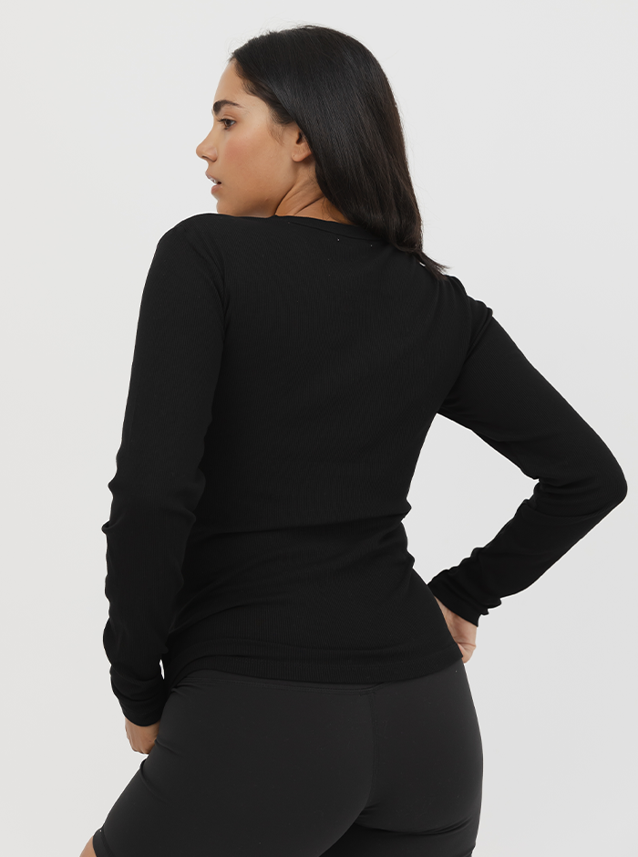 Everyday Rib Long Sleeve in Black