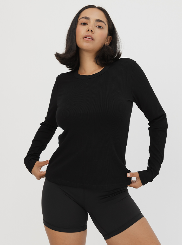 Everyday Rib Long Sleeve in Black