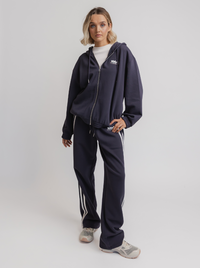 Oversized Zip Hood in Midnight