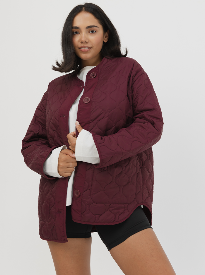 Quilted Jacket in Mulberry