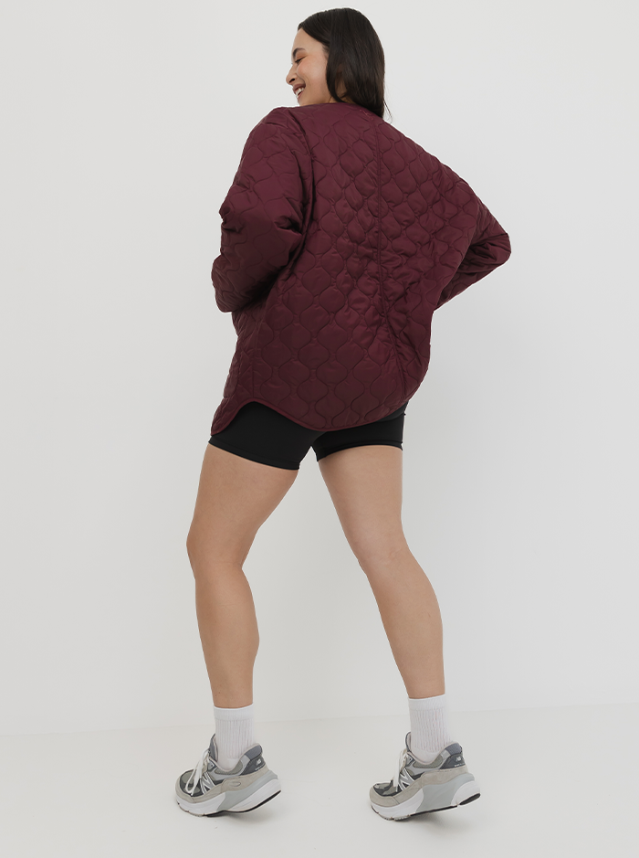 Quilted Jacket in Mulberry
