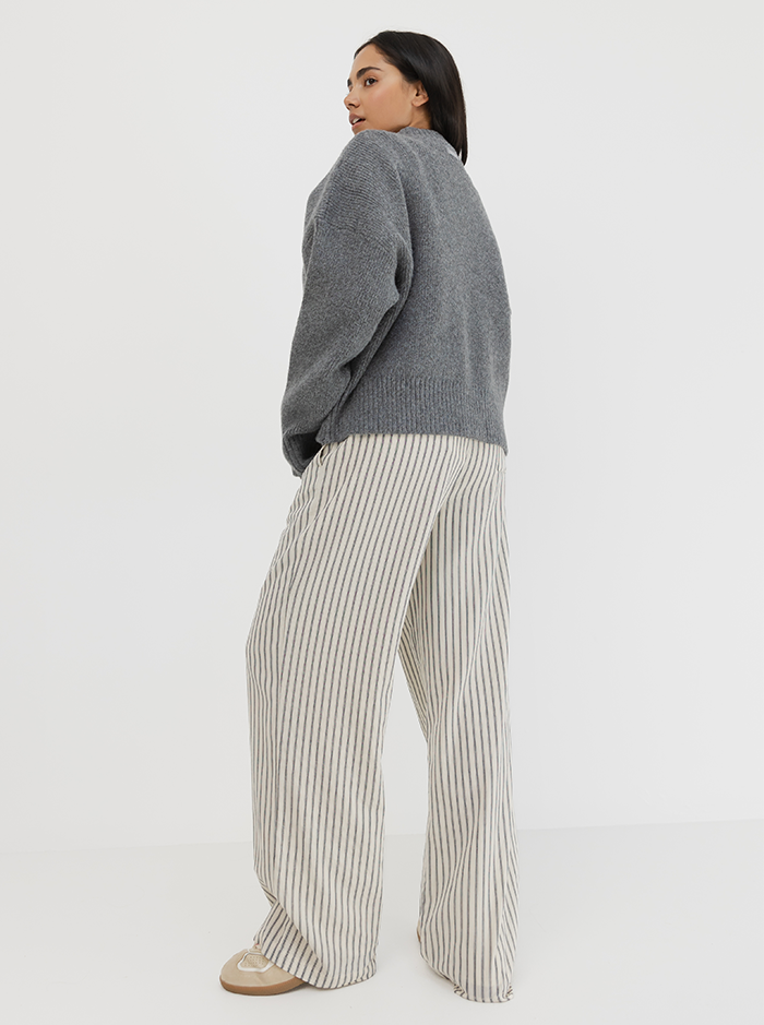 Zip Cardi in Pepper Marl