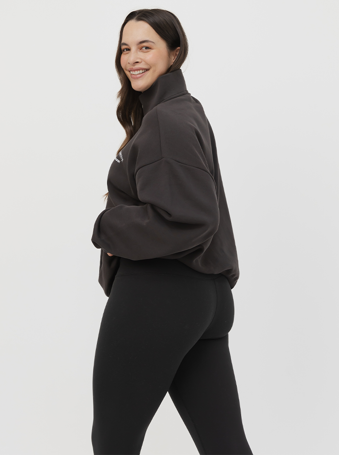 Quarter Zip in Pepper