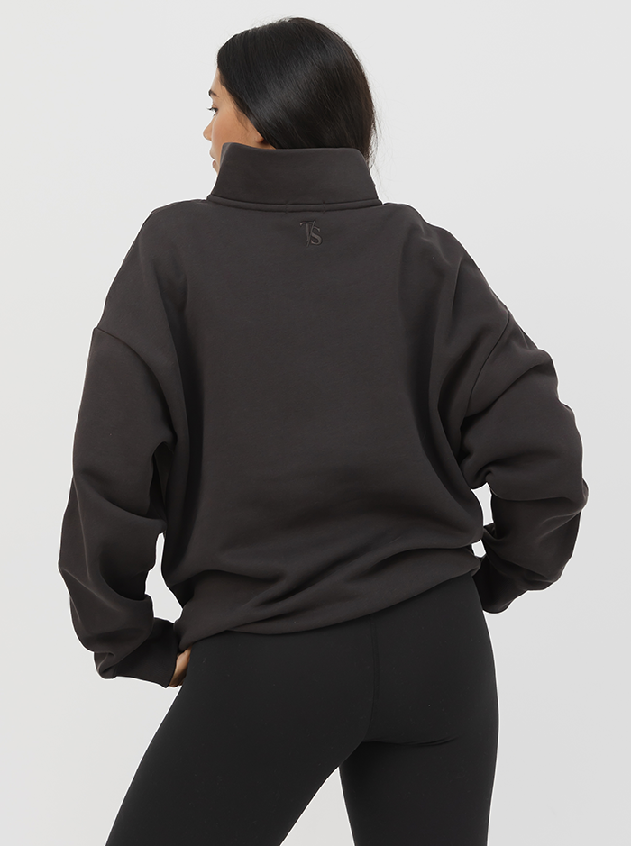 Quarter Zip in Pepper
