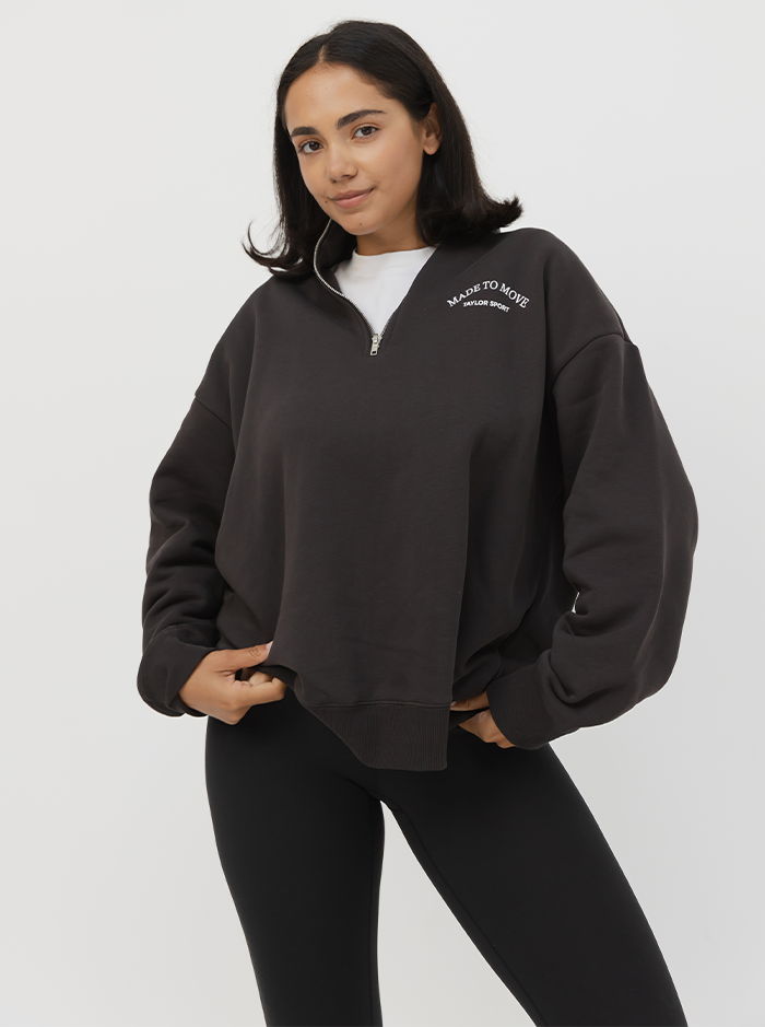 Quarter Zip in Pepper