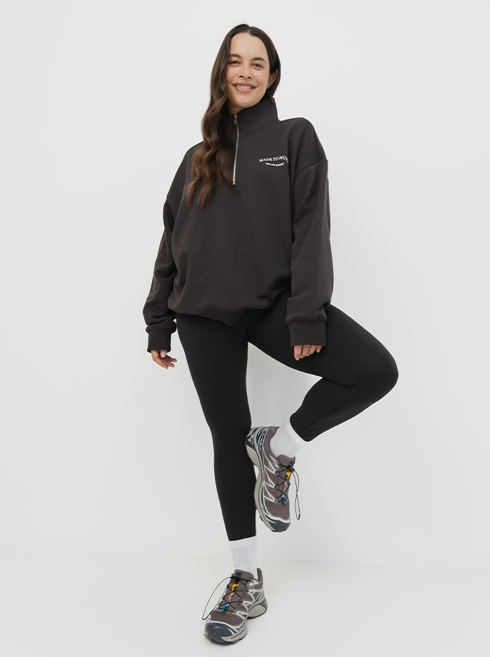 Quarter Zip in Pepper