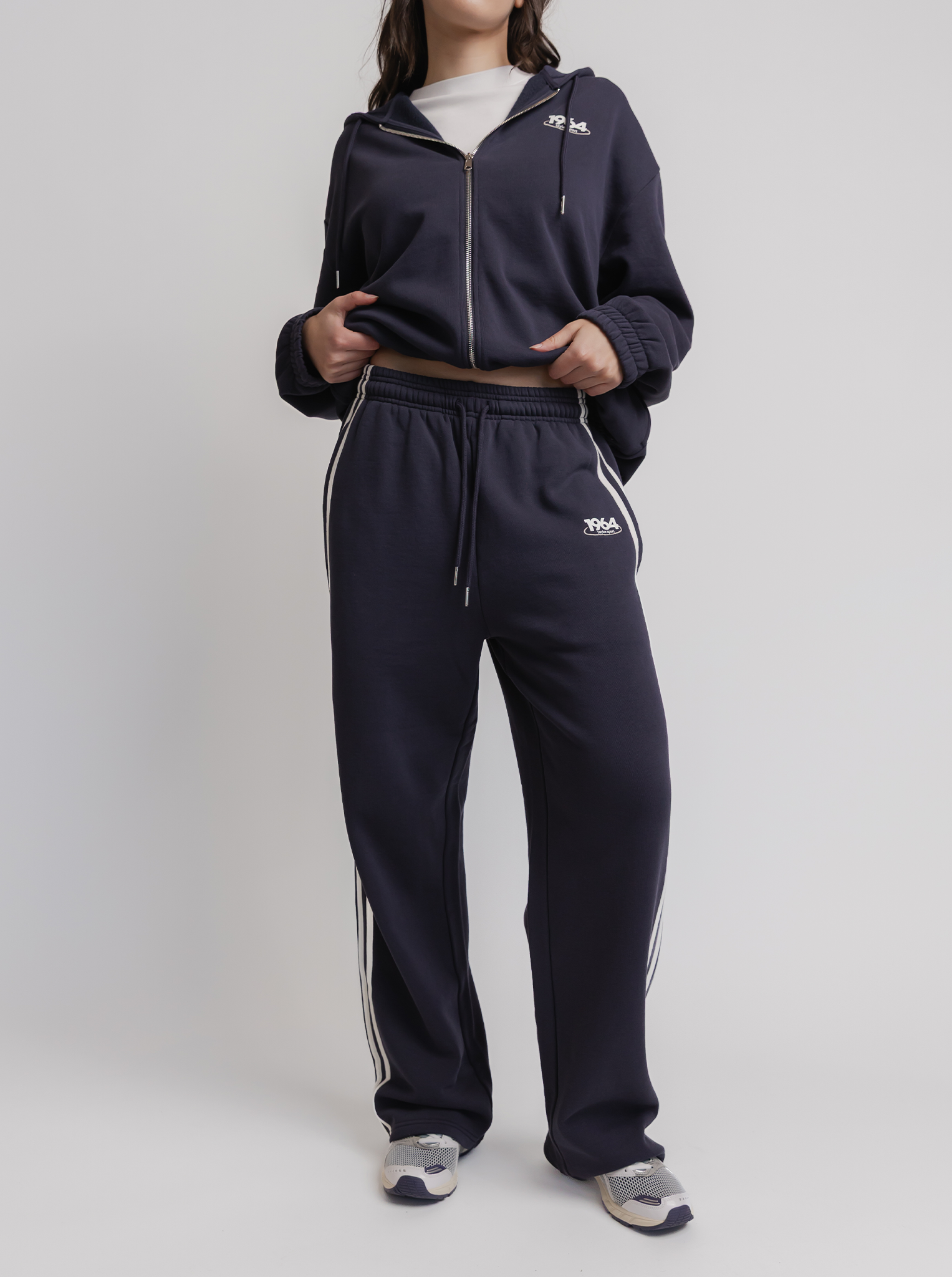 Retro Wide Leg Trackpant in Midnight
