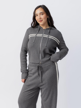 Striped Knit Zip Up