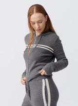 Striped Knit Zip Up