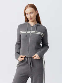 Striped Knit Zip Up