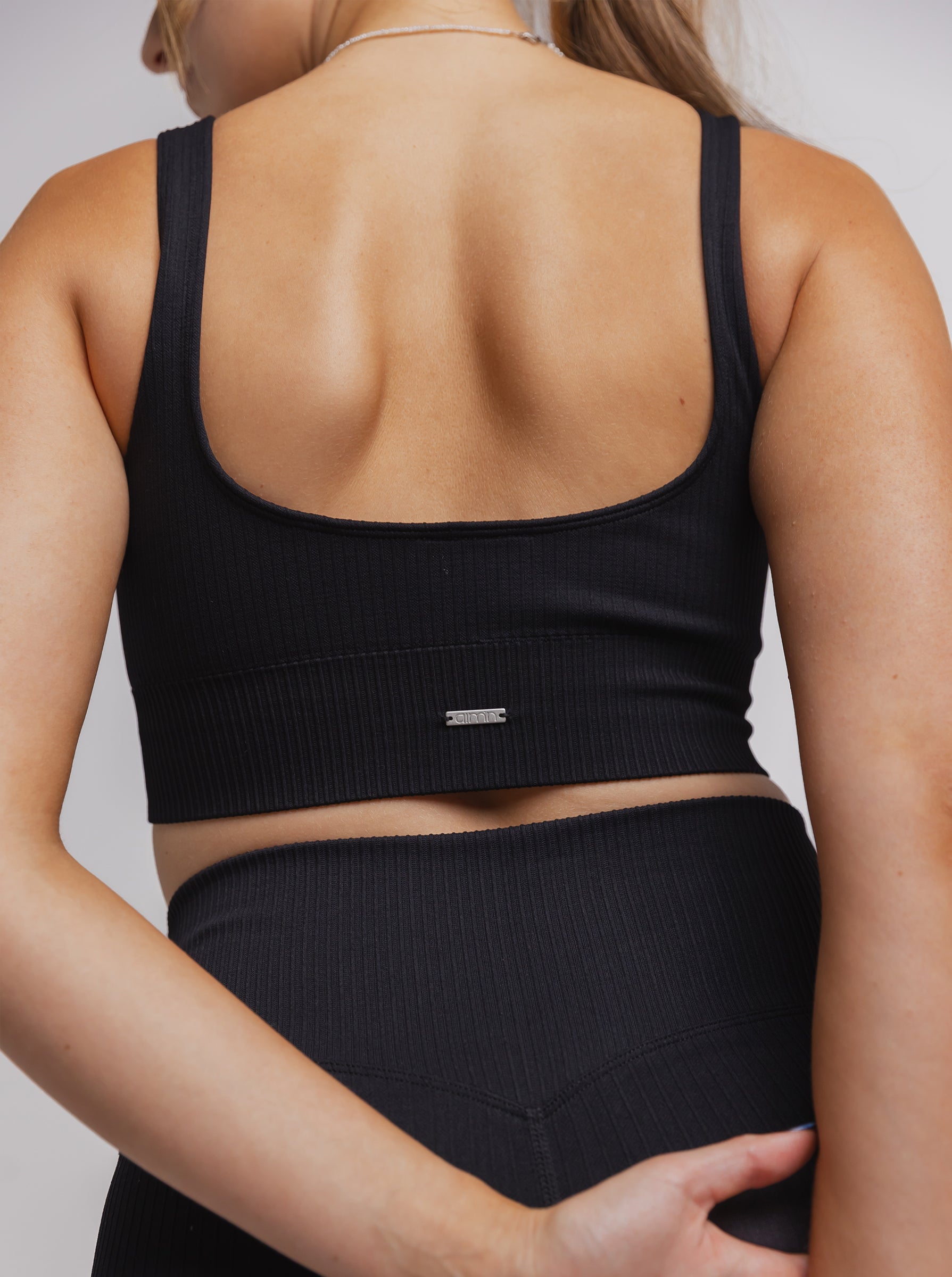Black Ribbed Seamless Bra