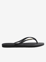 Slim Metallic Logo Flip Flops