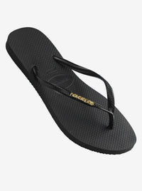 Slim Metallic Logo Flip Flops