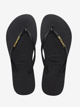 Slim Metallic Logo Flip Flops