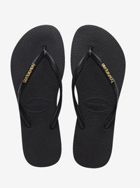 Slim Metallic Logo Flip Flops