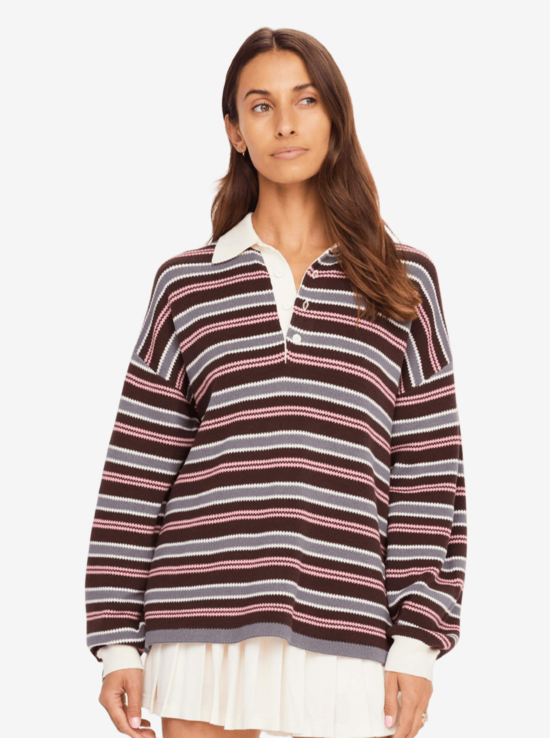 The Upside W Wonder Knit Polo - Stripe