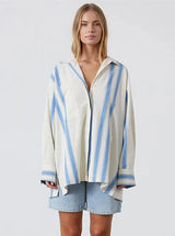 Marine Stripe Organic Cotton Blend Shirt