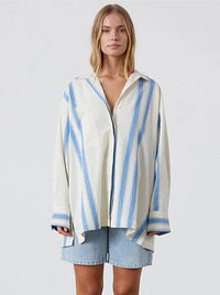 Marine Stripe Organic Cotton Blend Shirt