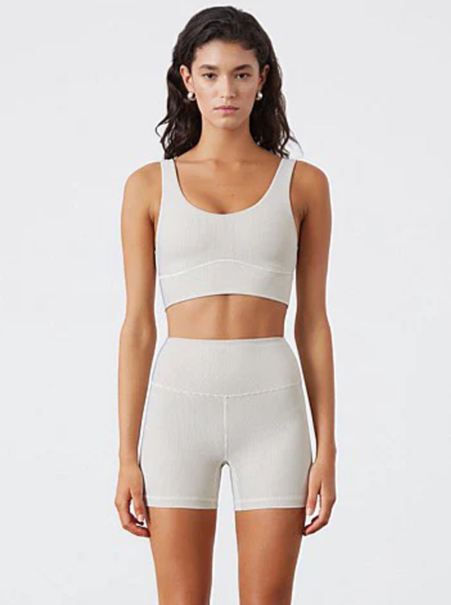 Coconut Stripe Rib Crop Top